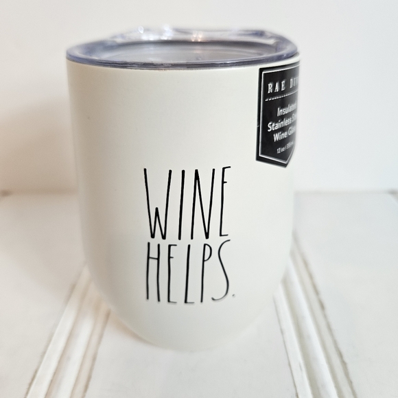 Rae Dunn Wine Helps 12oz Insulated Stainless Steel Wine Tumbler Cup - Picture 2 of 12